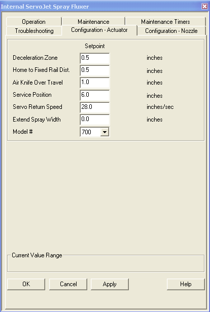 Fluxer ServoJet Actuator Configuration
